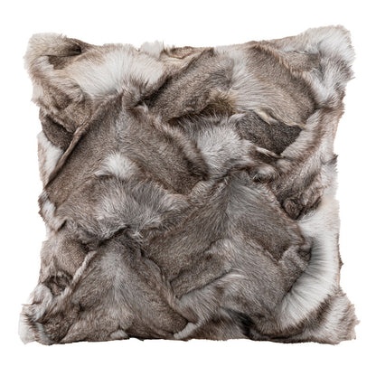 Home Fashion Gray Curry Color Fox Fur Pillowcase