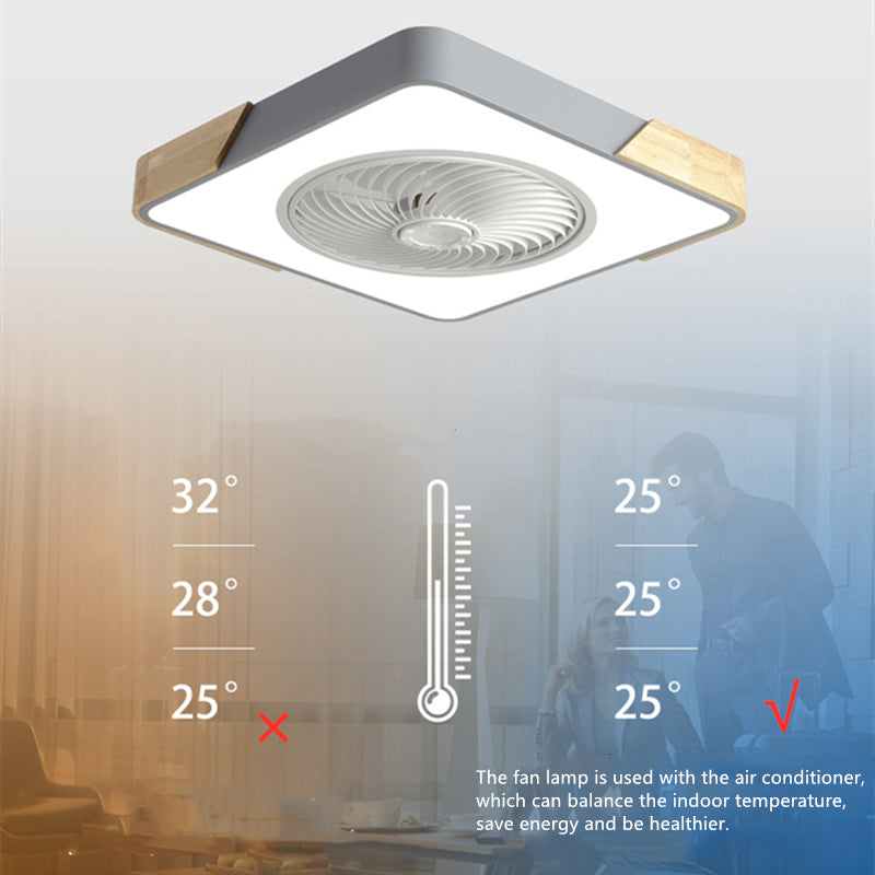 Ventilador de techo moderno con luz y lámpara de decoración para el hogar con control.