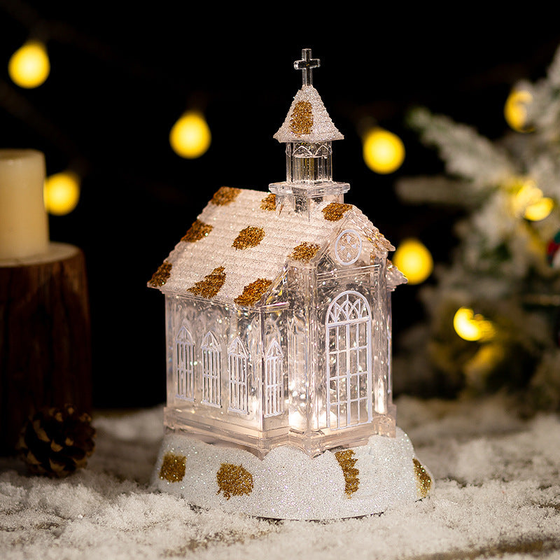 Décorations de Noël Ornements de boîte à musique en cristal pour église et maison