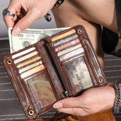 Leather Mini Lightweight Zipper Wallet