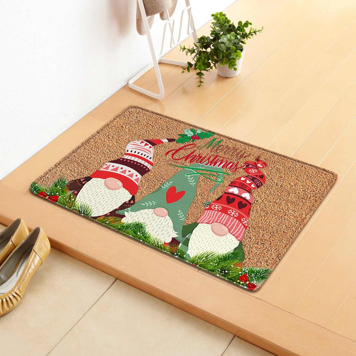 Letter Christmas Home Doormat Bathroom Kitchen Anti-slip Bedroom Living Room Absorbent Carpet