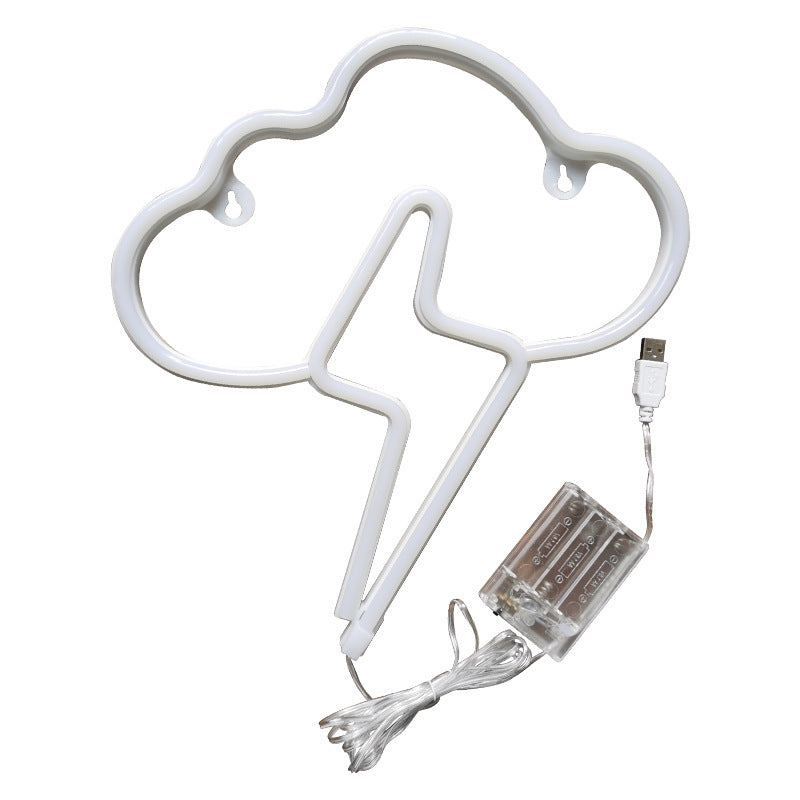 New Style Led Cloud Lightning Neon Light USB Battery Modeling Lamp Interior Decoration