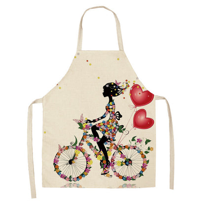 Apron Christmas Valentine's Day Linen Printing Home Kitchen Waterproof Thickened Graphic Customization Cross-border Apron