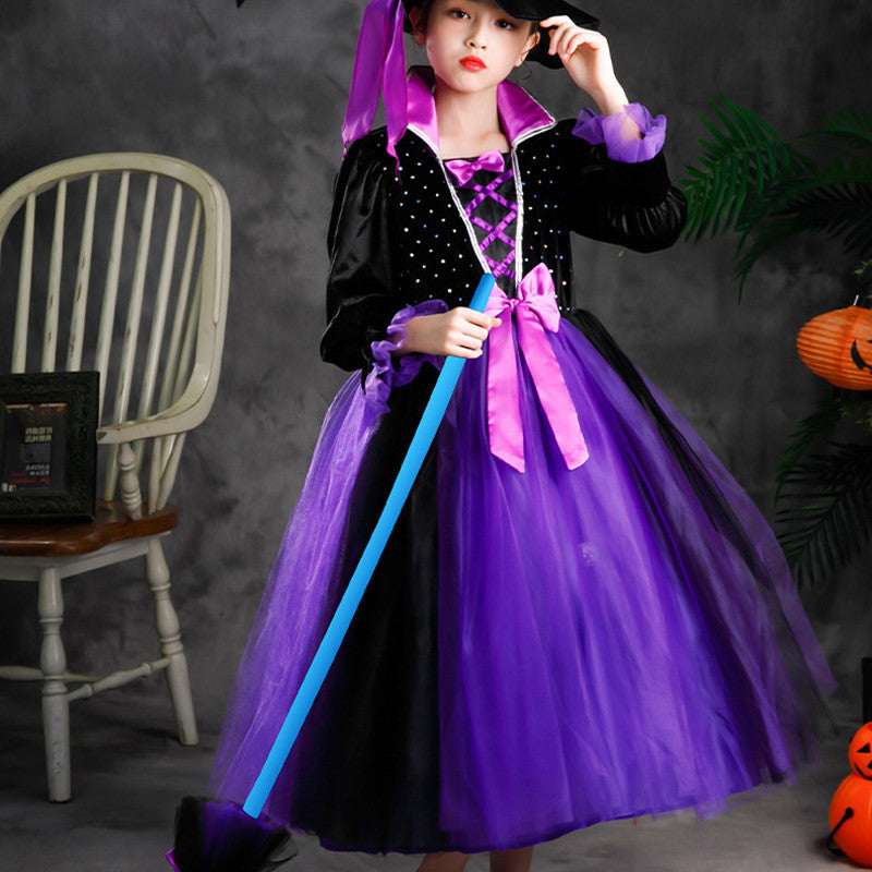 Costume de spectacle d'Halloween pour filles, robe lumineuse