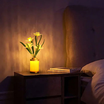 Lámpara de flores Moda para el hogar Minimalista Creativo USB Florero Luz Decoración del hogar