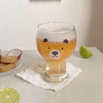 Cute Bear Glass Dessert Cold Drink Cup