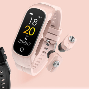 No hay auriculares Bluetooth N8 chinos Smartwatch música que reproduce pulsera deportiva