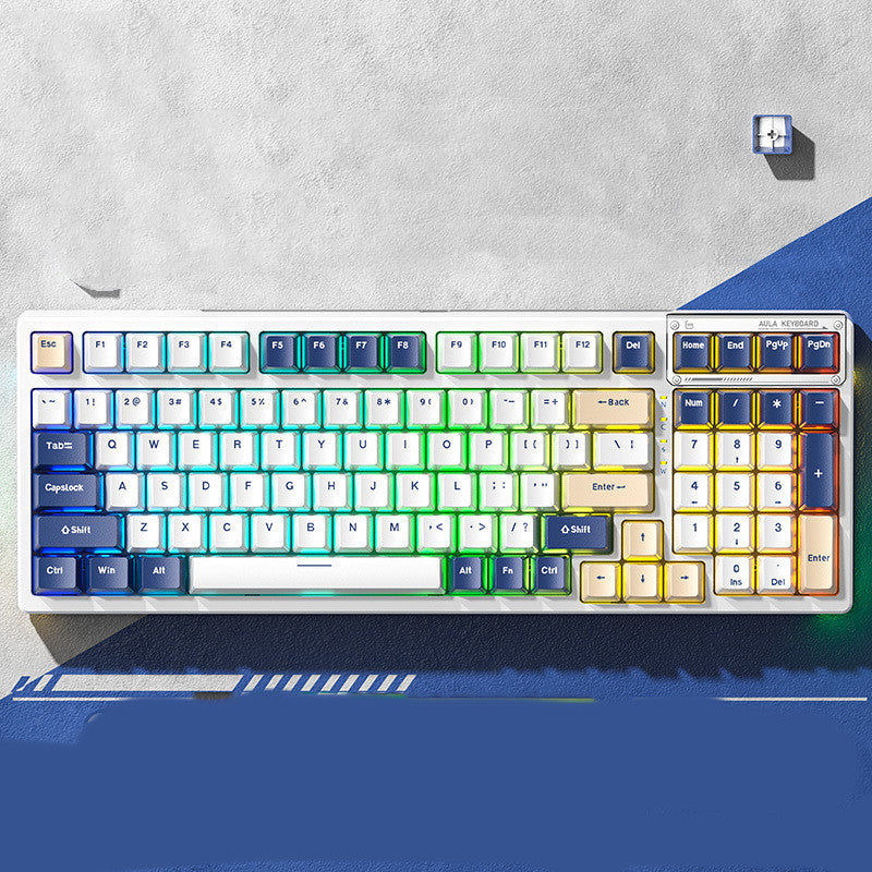 Transparent Tri-mode Wireless Bluetooth RGB Hot-swappable Mechanical Keyboard