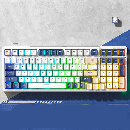 Clavier mécanique transparent tri-mode sans fil Bluetooth RVB remplaçable à chaud