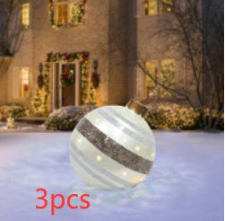 Boule de décoration de Noël en PVC pour l'extérieur 60 cm, boule gonflable décorée en PVC, grosses boules géantes pour décorations d'arbre de Noël, boule de jouet