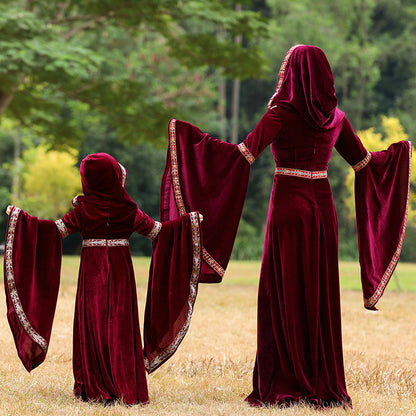 Costume de sorcière vampire rétro du Petit Chaperon rouge pour Halloween