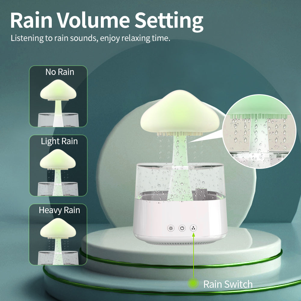 Nouveauté nuage de pluie humidificateur goutte à goutte aromathérapie huile essentielle diffuseur d'air 450 ml 7 couleurs humidificateur de champignon