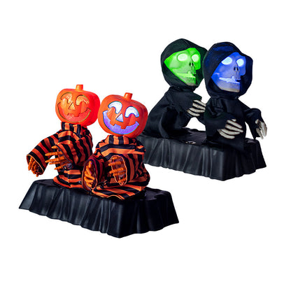 Juguete de baile de calavera de calabaza de grupo doble eléctrico para Halloween