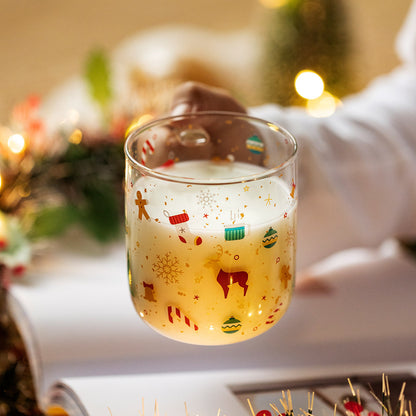 Vaso navideño para desayuno casero, gran capacidad, con asa