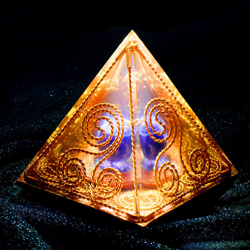 Three Spiral Cube Ogon Original Amethyst Pyramid