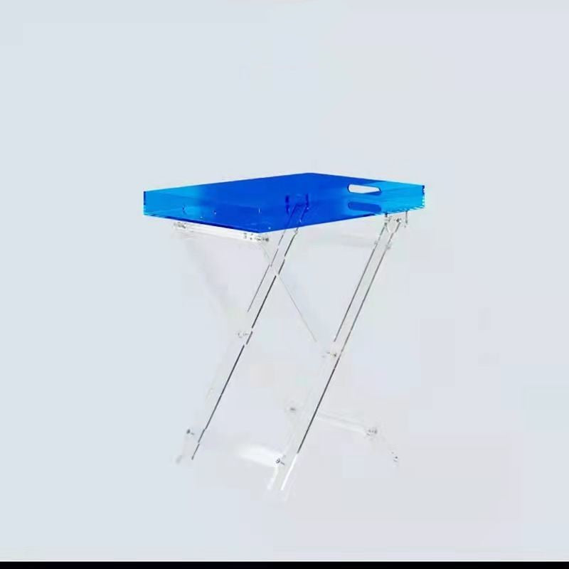 Mesa plegable portátil de acrílico transparente pequeña