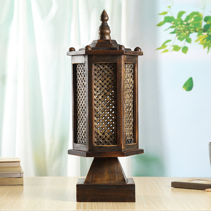 Retro Table Lamp Wood Bamboo Bedside Lamp