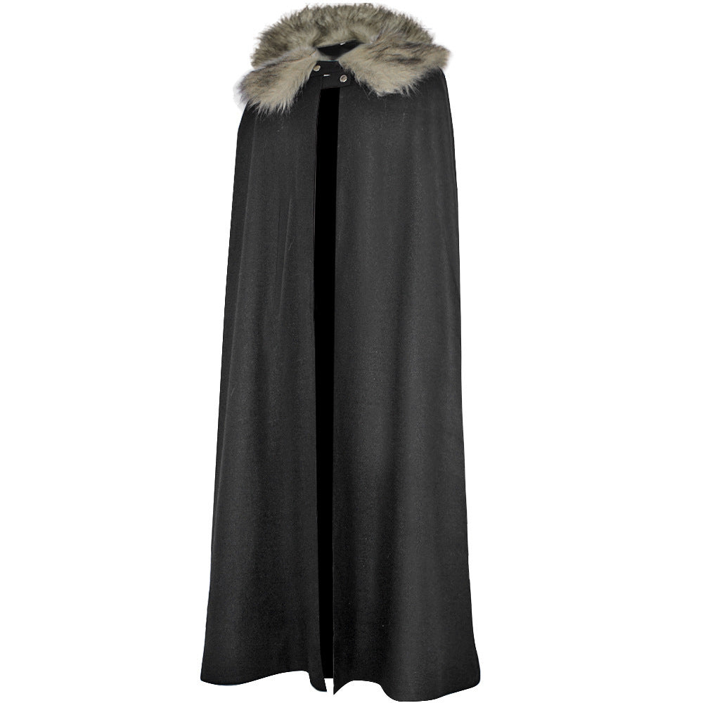 Halloween Retro Medieval Woolen Coat Cloak