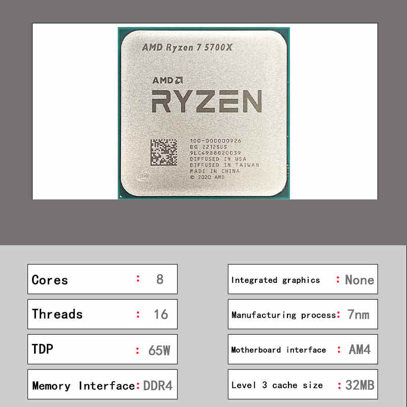 Procesador de CPU AM4, placa base 5700X TUF B550M PLUS WIFI II