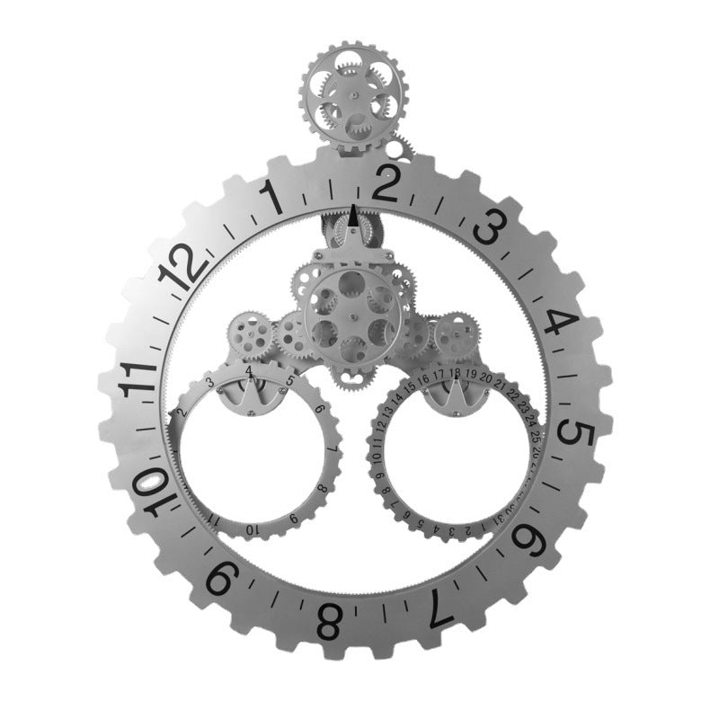 Simple Household Ingeniously Carved Triangular Gear Clock