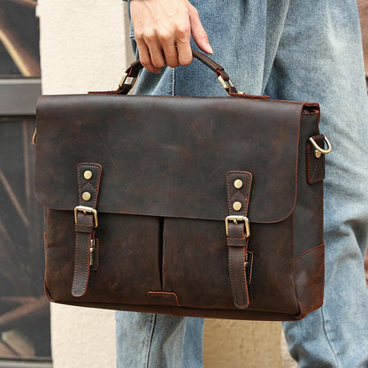 Sac à main en cuir vintage élégant pour hommes