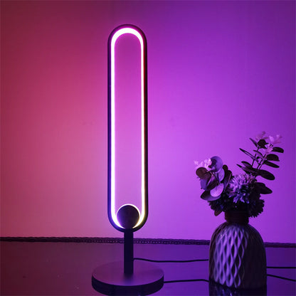 Lampe de table en forme de U pour chambre à coucher colorée RVB