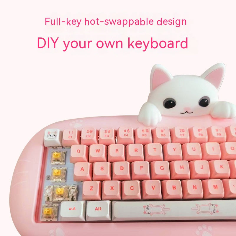 Wireless Bluetooth E-sports Games Cute Mini Office Mechanical Keyboard