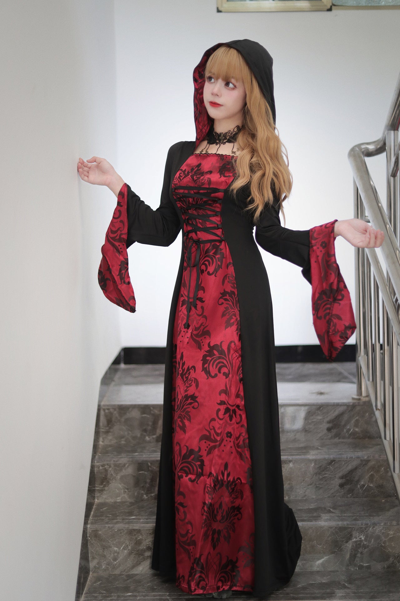 Cape d'Halloween pour vampire, costume de cosplay, robe de magicien