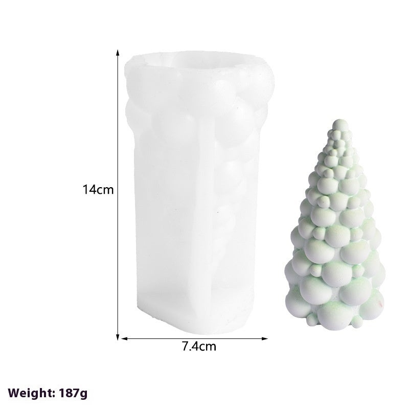 Molde para vela de árbol de Navidad con forma de bola de burbujas tridimensional