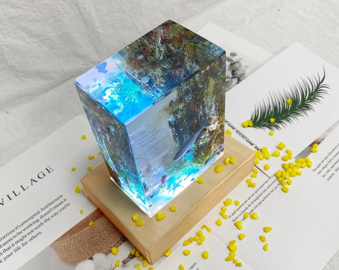 Square Fantasy Coral Sea Small Night Lamp Home Decoration