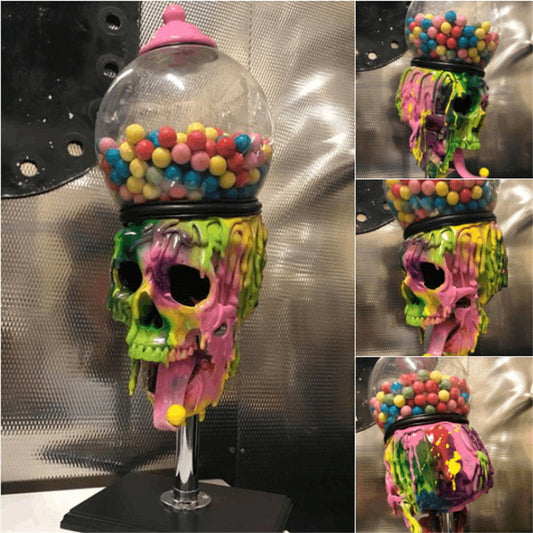 Bocal à bonbons transparent avec couvercle pour Halloween