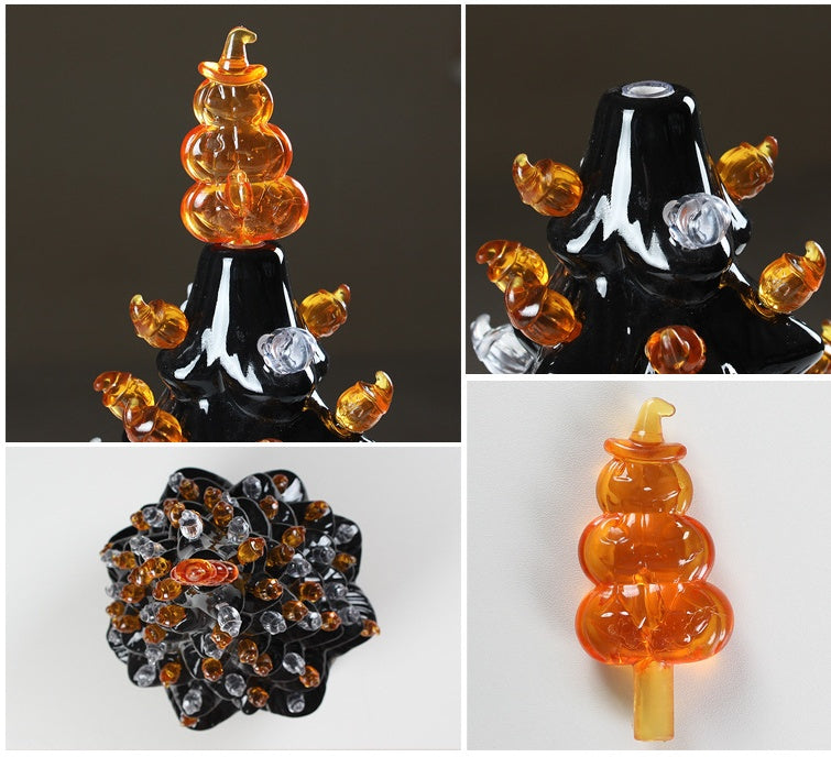 Battery Type Glowing Halloween Black Ceramic Christmas Tree